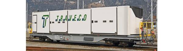 BEMO 2292101 - RhB Sb-v 65691 Tragwagen mit Klimacontainer "Traveco"