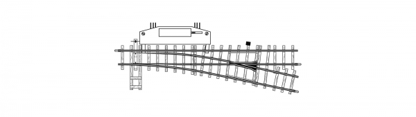 BEMO 4206000 - H0m elektrische Weiche rechts 12°