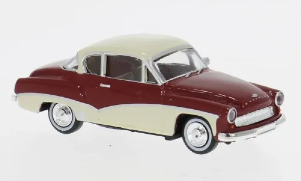 Brekina 27159 - Wartburg 311 Coupe, dunkelrot/hellbeige, 1959