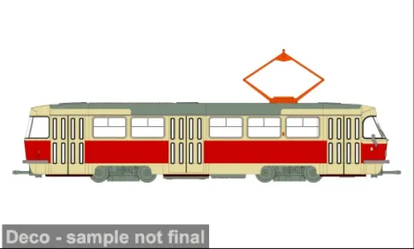 Brekina 64500 - Tatra T3/T4, 1970, hellbeige/rot