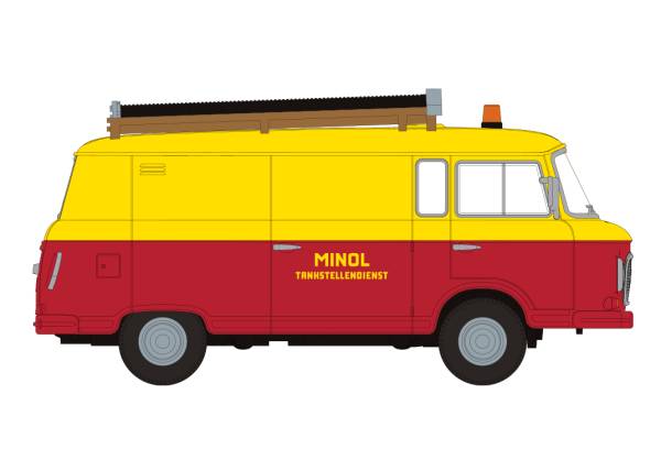 Brekina 30128 - Barkas B 1000 Kasten, 1960, Minol Tankstellendienst