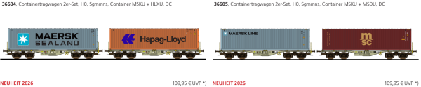 ESU 36605 - Containertragwagen Sgmmns, D-AAEC