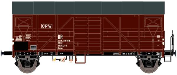 Exact-train EX23656 - Gedeckter Güterwagen Bremen der DR, mit Bremserbühne