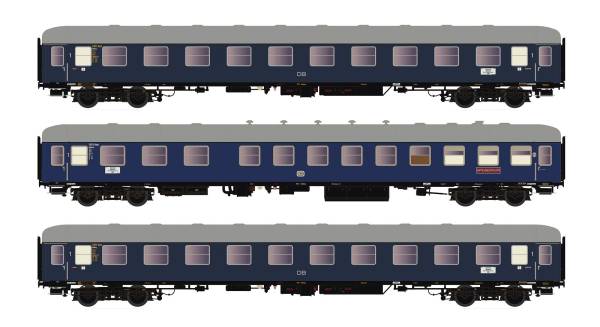 Hobbytrain H43046 - 3er Set Personenwagen der DB, F15/16 Sachsenross