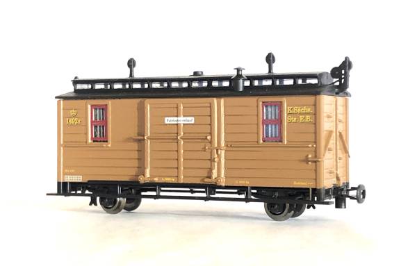 PMT 53202 - Packwagen, K. Sächs. Sts. E. B., ockerbraun