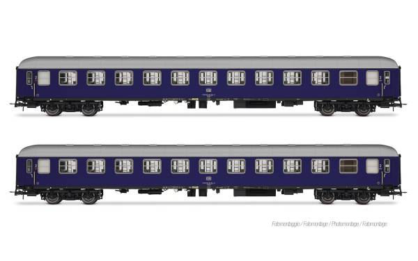 Rivarossi HR4415 - 2-tlg. Set Liegewagen Bcm 243 der DB, blaue Farbgebung