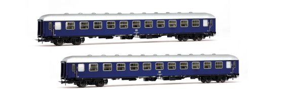 Rivarossi HR4415 - 2-tlg. Set Liegewagen Bcm 243 der DB, blaue Farbgebung