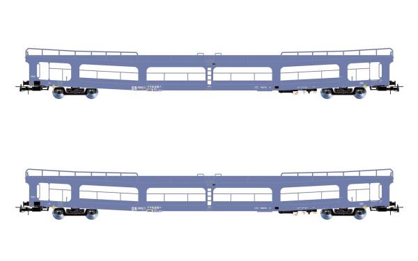 Rivarossi HR4421 - 2-tlg. Set Autotransportwagen DDm916 der DR