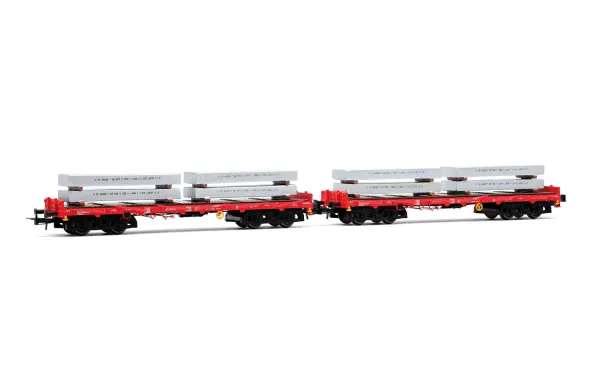 Rivarossi HR6702 - 2-tlg. Set Rungenwagen der Bauart Rmms der DBAG