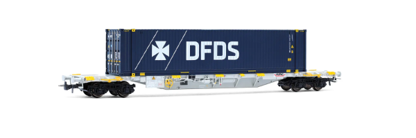 Rivarossi HR6704 - Containerwagen der Bauart Sgnss der HUPAC, mit Container „DFDS”