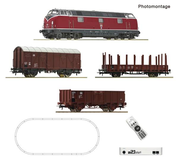 ROCO 5110008 - z21 start Digitalset: Diesellokomotive BR 221 mit Güterzug der DB