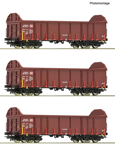 ROCO 6600131 - 3-tlg. Set: Offene Güterwagen der DB AG