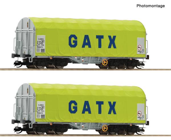 Roco 6680011 - 2-tlg. Set: Schiebeplanenwagen der GATX