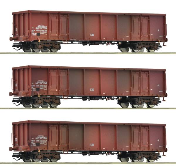 Roco 6680017 - 3-tlg. Set: Offene Güterwagen der DR