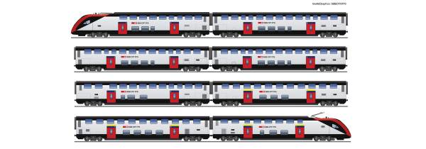 ROCO 7700007 - 8-tlg. Set: Fernverkehrs-Doppelstockzug RABe 502 der SBB