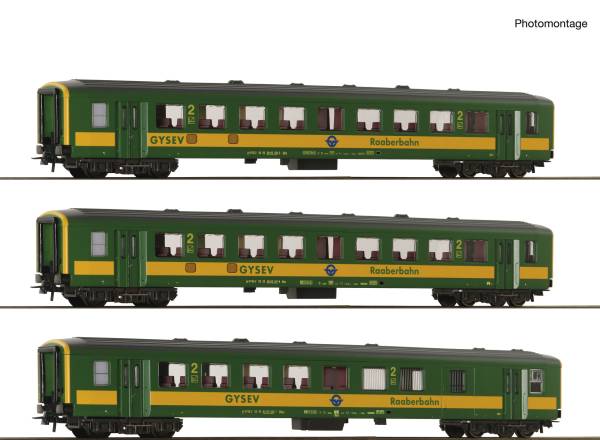 Roco 6200086 – 3-tlg. Set: Schlierenwagen, GYSEV