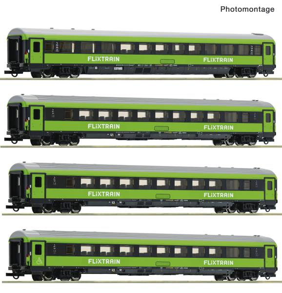 Roco 6200267 – 4-tlg. Set: Reisezugwagen, FlixTrain