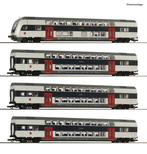 Roco 6210308 – 4-tlg. Set: Doppelstockwagen, DSB