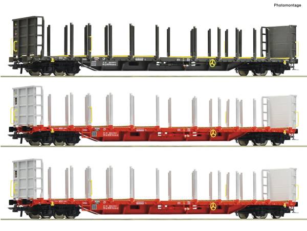 Roco 6600371 – 3-tlg. Set: Holztransportwagen, ÖBB
