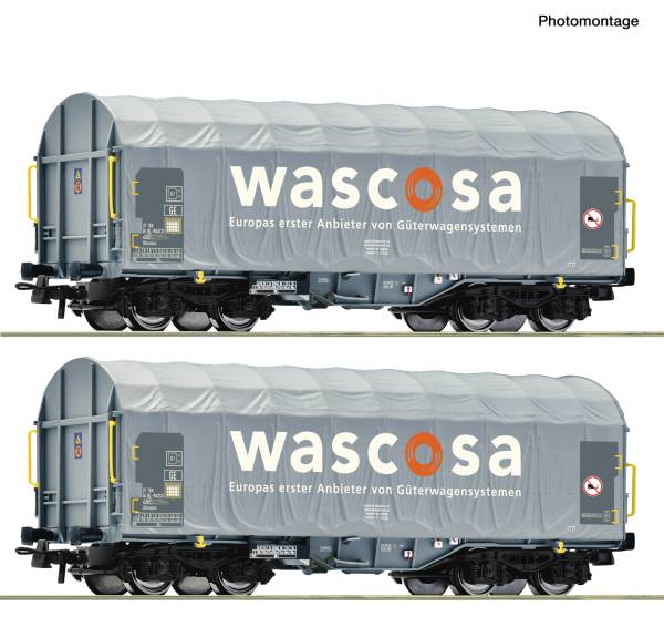 Roco 6600389 – 2-tlg. Set: Schiebeplanenwagen, Wascosa