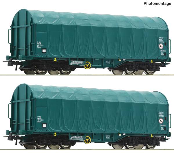 Roco 6600435 – 2-tlg. Set: Schiebeplanenwagen, SNCB