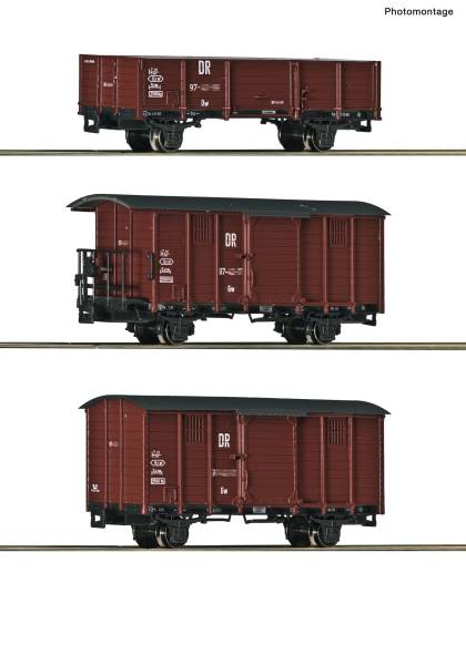 Roco 6640008 – 3-tlg. Set: Güterwagen, DR