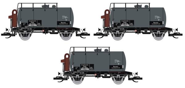Saxonia 120114 - 3er Set Kesselwagen Deutz "Ölverein 2" mit Bremserhaus der DRG