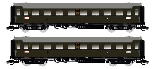Saxonia 120179-2 - 2er Set Personenwagen C4ü Sa 07 der DRG, mit Beleuchtung