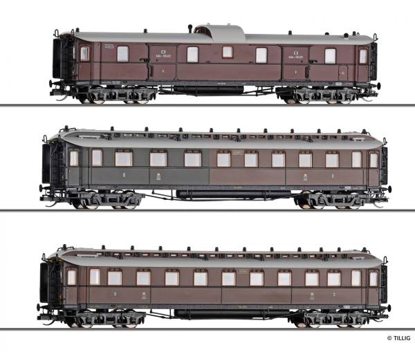 TILLIG 01070 - Reisezugwagenset „Preußischer Schnellzug“ der K.P.E.V.
