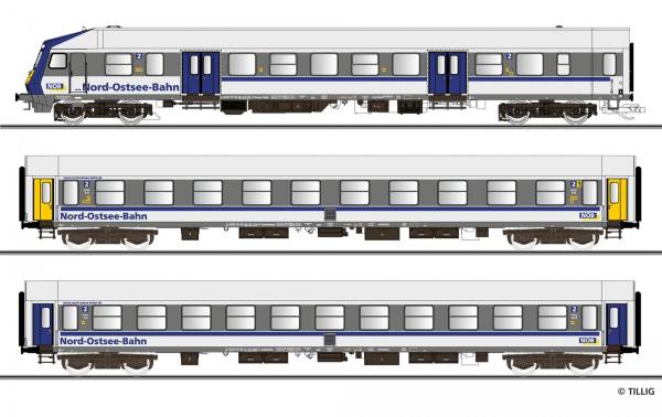 TILLIG 01087 - Reisezugwagenset „Nord-Ostsee-Bahn“