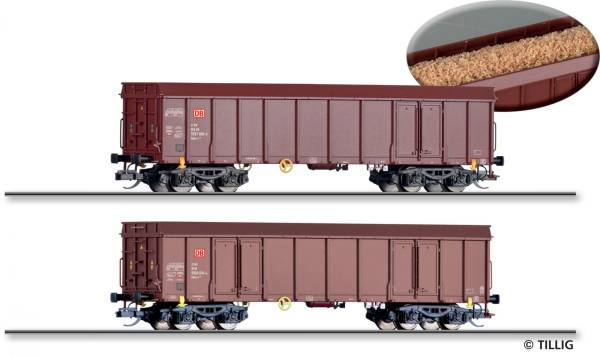 TILLIG 01107 - Güterwagenset der DB AG, beladen mit Hackschnitzel