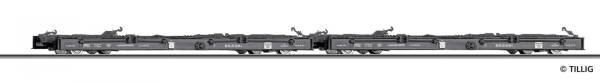 TILLIG 15973 - Güterwagenset der DR, bestehend aus zwei Schmalspur- Rollwagen Rf4
