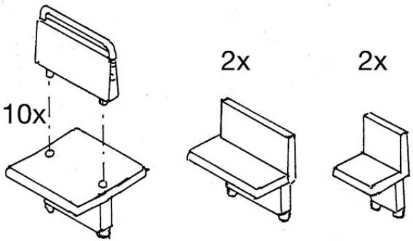 Weinert 9540 -  - Sitze für Schmalspurpersonenwagen