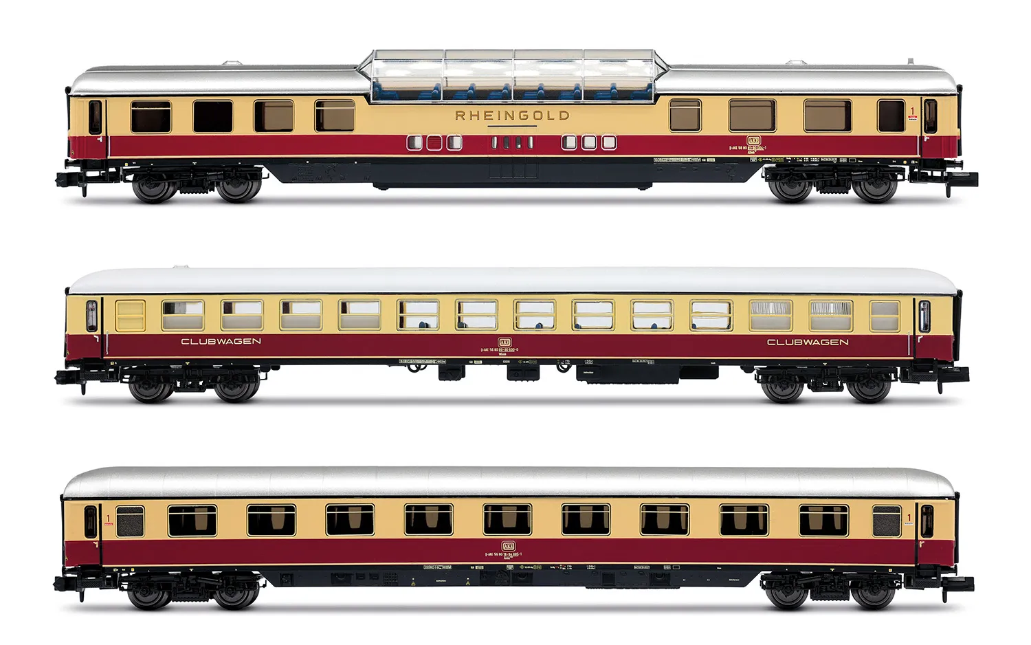Arnold HN4507 - 3-tlg. Set Personenwagen "Rheingold" der AKE, Set 1