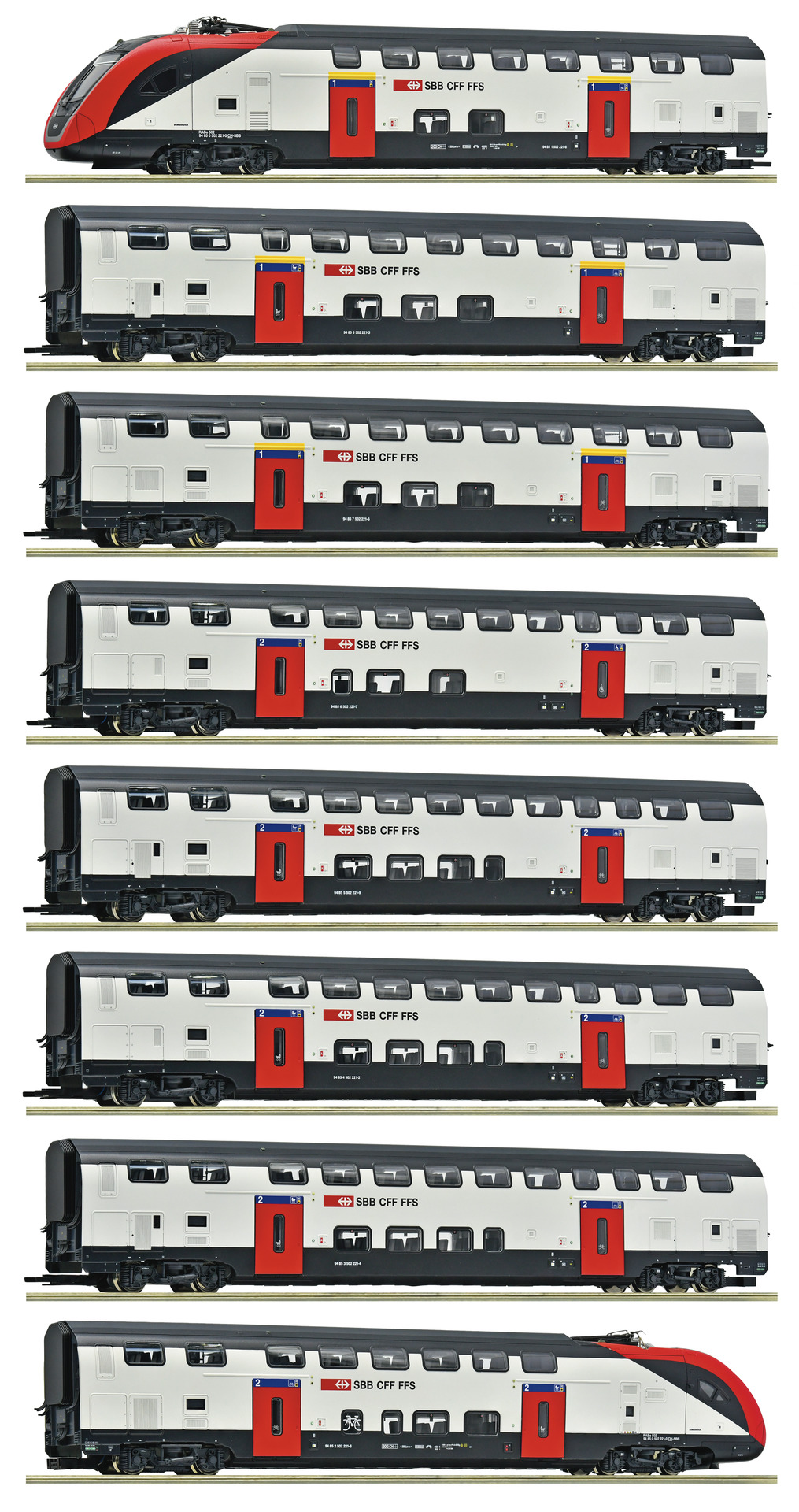 Roco 7700007 - 8-tlg. Set: Fernverkehrs-Doppelstockzug RABe 502 der SBB