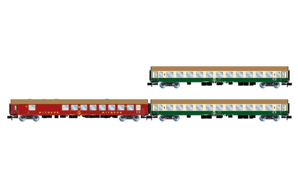 Arnold HN4436 - 3-tlg. Set Reisezugwagen „D242 Paris – Berlin – Warszawa“ der DR