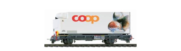 BEMO 2269110 - RhB Lb-v 7860 Tragwagen mit Coop-Container "Champignons" BEMO 2269110 - RhB Lb-v 7860 Tragwagen mit Coop-Container "Champignons"