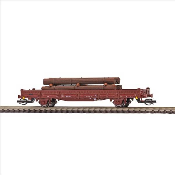 Busch 31517 - Flachwagen mit Rungen Ks [3300] der DR, beladen mit Stahlbündel