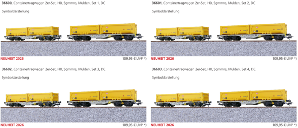 ESU 36601 - Containertragwagen Sgmmns, D-AAEC