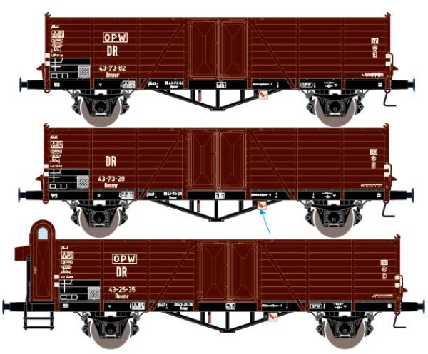 Exact-train EX20153 - 3er Set Offene Güterwagen Ommru 'Villach' der DR