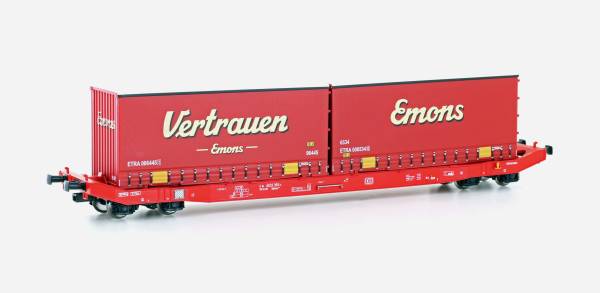 Mehano 28410 - Containerwagen Sgkkms 698 der DB Cargo, "Emons" Mehano 28410 - Containerwagen Sgkkms 698 der DB Cargo, "Emons"