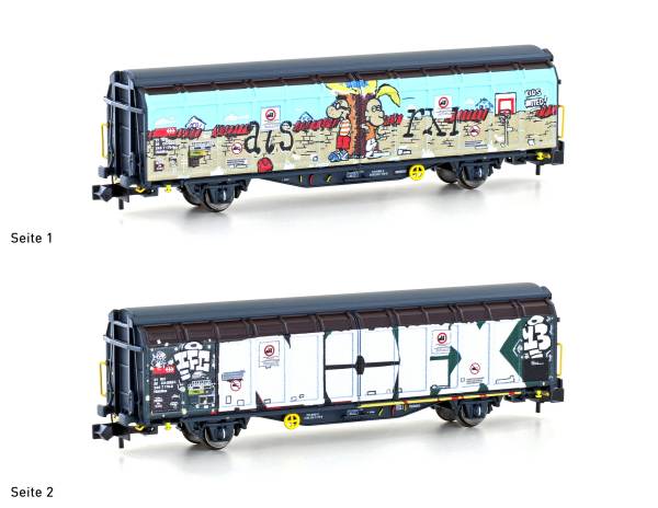 Hobbytrain H24663 - Schiebewandwagen Hbbillns der SBB, Graffiti-Serie (3) Hobbytrain H24663 - Schiebewandwagen Hbbillns der SBB, Graffiti-Serie (3)