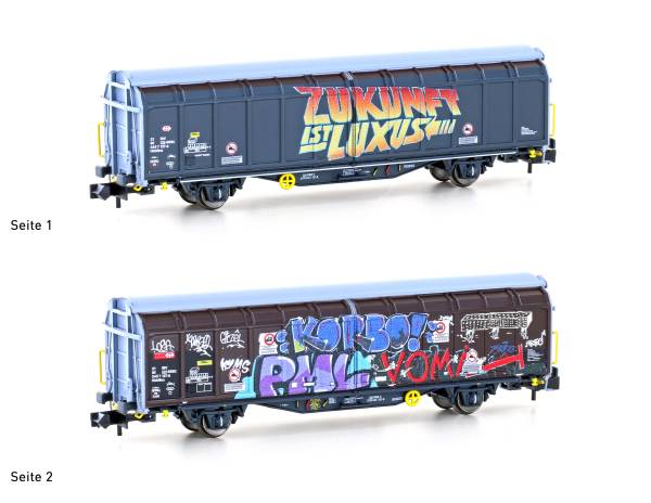 Hobbytrain H24669 - Schiebewandwagen Hbbillns der SBB, Graffiti-Serie (7) Hobbytrain H24669 - Schiebewandwagen Hbbillns der SBB, Graffiti-Serie (7)