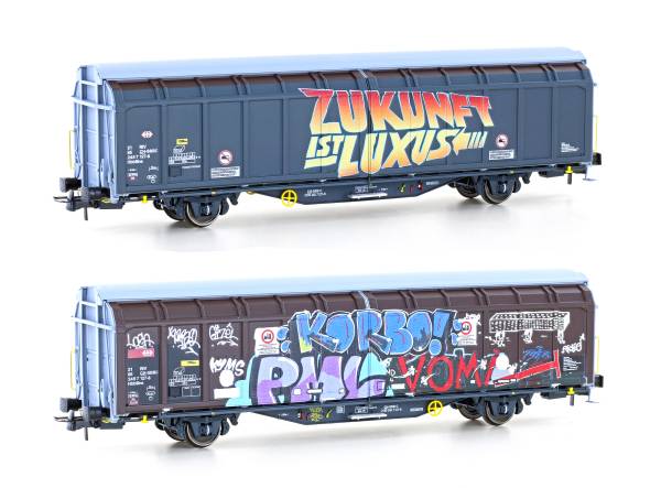 Hobbytrain H45104 - Schiebewandwagen Hbbillns der SBB, Graffiti-Serie 2