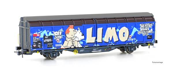 Hobbytrain H45107 - Schiebewandwagen Hbbillns der SBB, Graffiti-Serie 5