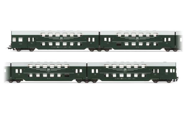 Rivarossi HR4394 - 4-tlg. Doppelstockzug mit Steuerabteil und geraden Frontseiten der DR
