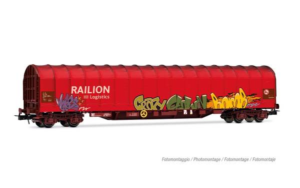 Rivarossi HR6680 - Schiebeplanenwagen Rils der DBAG, "RAILION DB LOGISTICS" mit Graffit