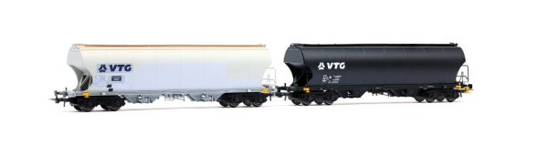 Rivarossi HR6689 - 2-tlg. Set Getreidesilowagen mit runden Seitenwänden der VTG