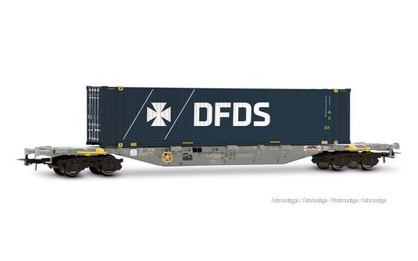 Rivarossi HR6704 - Containerwagen der Bauart Sgnss der HUPAC, mit Container „DFDS”