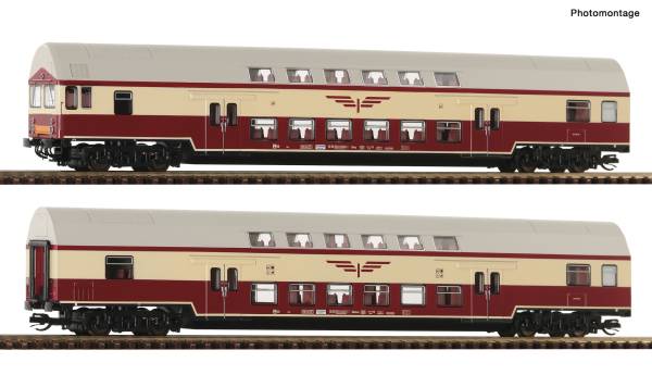 ROCO 6280045 -2-tlg. Set 1: Doppelstockwagen „Sputnik“ der DR ROCO 6280045 -2-tlg. Set 1: Doppelstockwagen „Sputnik“ der DR